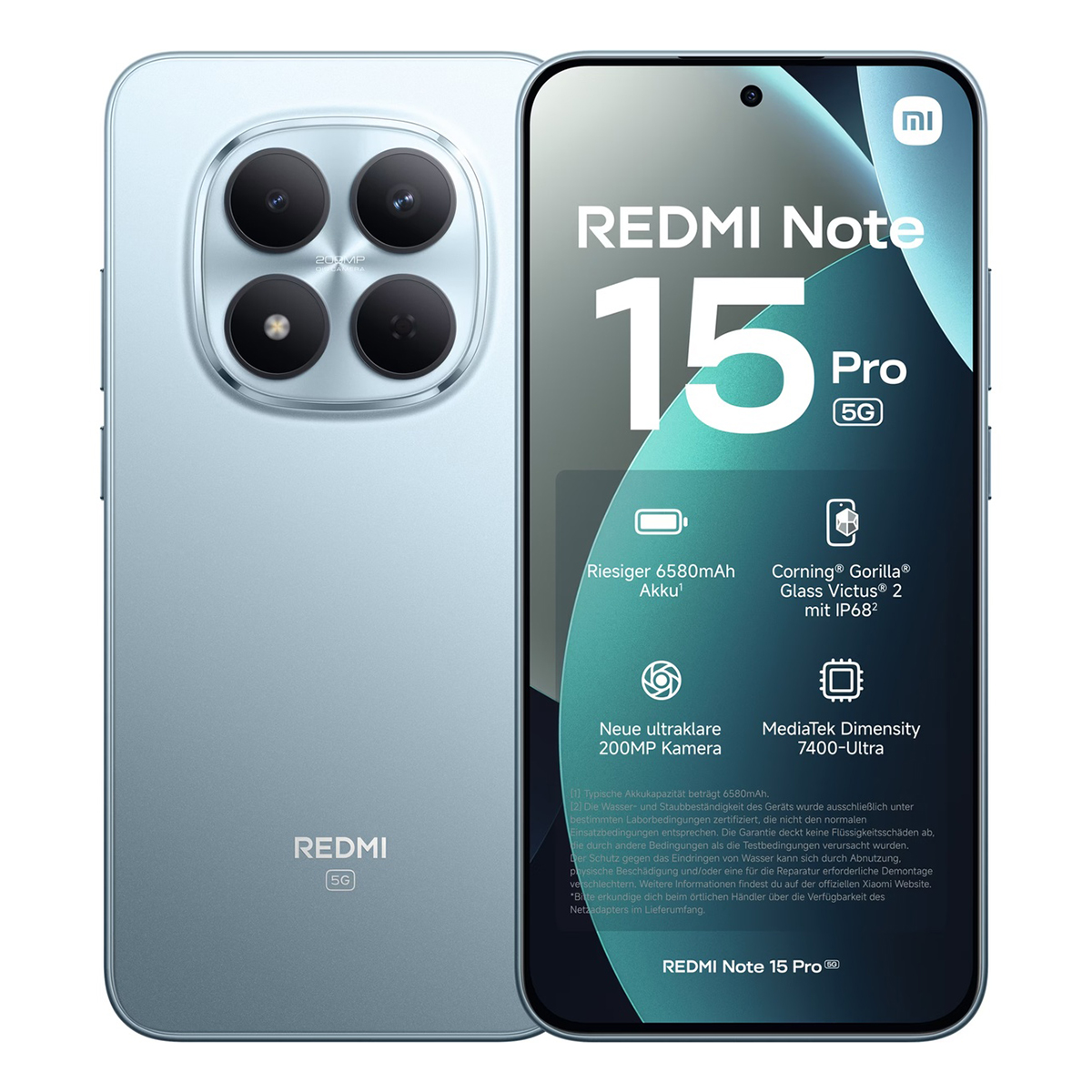 Xiaomi Redmi Note 15 Pro 5G 8/256GB Glacier Blue, голубой