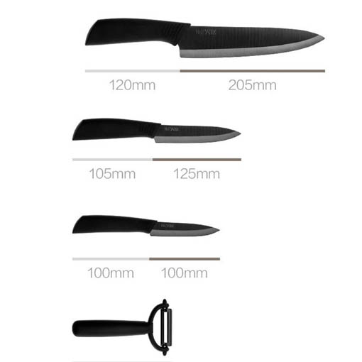 Набор керамических ножей Xiaomi HuoHou Nano Ceramic Knife 4 предмета