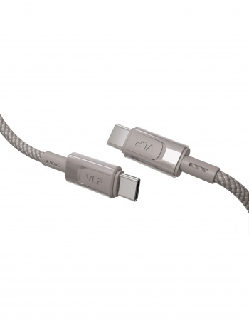 Дата-кабель VLP Force Line 100W USB-C + USB-C, 1.2m, натуральный титан