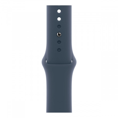 Apple Watch SE (2024), 44 мм корпус из алюминия цвета «Silver», спортивный ремешок «Storm Blue»