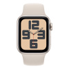 Apple Watch SE (2024), 44 мм корпус из алюминия цвета «сияющая звезда», спортивный ремешок «Starlight»