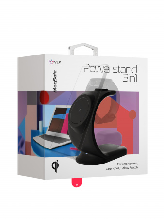 Беспроводное зарядное устройство VLP Powerstand 3in1 для Samsung, черное