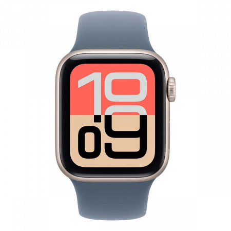 Apple Watch SE 3 (2025), 44 мм корпус из алюминия цвета «Starlight», ремешок Sport Band цвета «Anchor Blue»