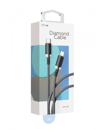 Дата-кабель VLP Diamond Cable USB C - USB C, 1.2м, темно-серый