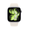Apple Watch Series 11, 46 мм корпус из алюминия цвета «Silver», ремешок Sport Band цвета «Starlight»