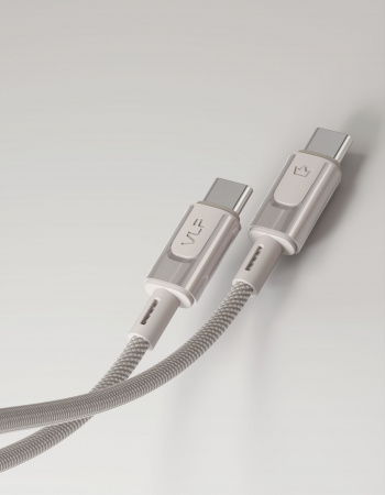 Дата-кабель VLP Force Line 100W USB-C + USB-C, 1.2m, натуральный титан