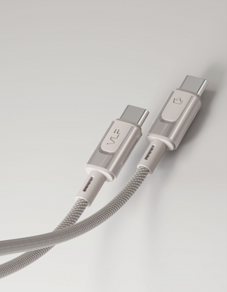 Дата-кабель VLP Force Line 100W USB-C + USB-C, 1.2m, натуральный титан