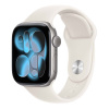 Apple Watch Series 11, 42 мм корпус из алюминия цвета «Space Gray», ремешок Sport Band цвета «Starlight»