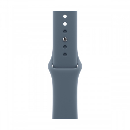 Apple Watch Series 11, 46 мм корпус из алюминия цвета «Rose Gold», ремешок Sport Band цвета «Anchor Blue»