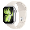 Apple Watch Series 11, 46 мм корпус из алюминия цвета «Silver», ремешок Sport Band цвета «Starlight»