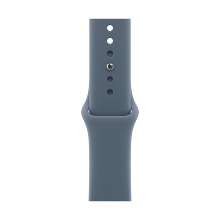 Apple Watch Series 11, 42 мм корпус из алюминия цвета «Jet Black», ремешок Sport Band цвета «Anchor Blue»
