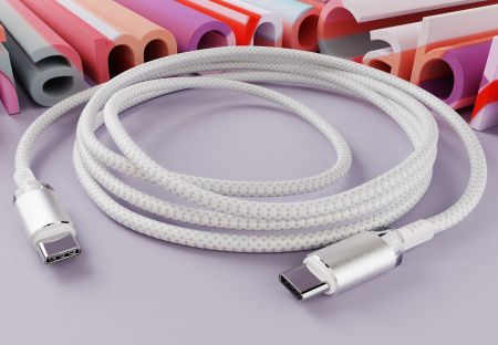 Дата-кабель VLP Diamond Cable USB C - USB C, 1.2м, белый