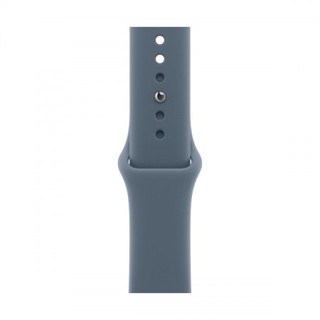 Apple Watch Series 11, 46 мм корпус из алюминия цвета «Silver», ремешок Sport Band цвета «Anchor Blue»