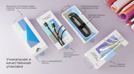 Дата-кабель VLP Diamond Cable USB C - USB C, 1.2м, темно-серый