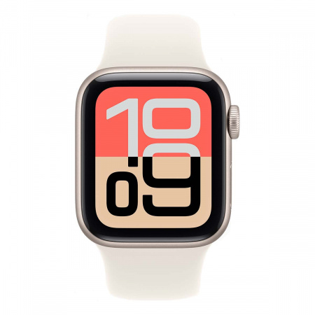 Apple Watch SE 3 (2025), 44 мм корпус из алюминия цвета «Starlight», ремешок Sport Band цвета «Starlight»