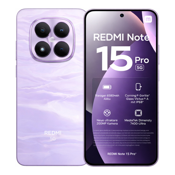 Xiaomi Redmi Note 15 Pro 5G 8/256GB Mist Purple, фиолетовый
