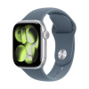 Apple Watch Series 11, 46 мм корпус из алюминия цвета «Silver», ремешок Sport Band цвета «Anchor Blue»